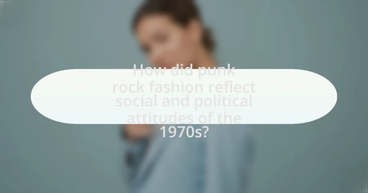 How did punk rock fashion reflect social and political attitudes of the 1970s?