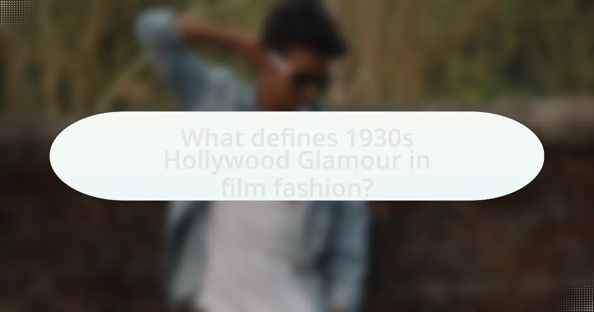 What defines 1930s Hollywood Glamour in film fashion?