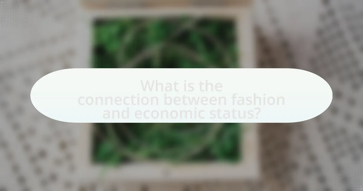 What is the connection between fashion and economic status?